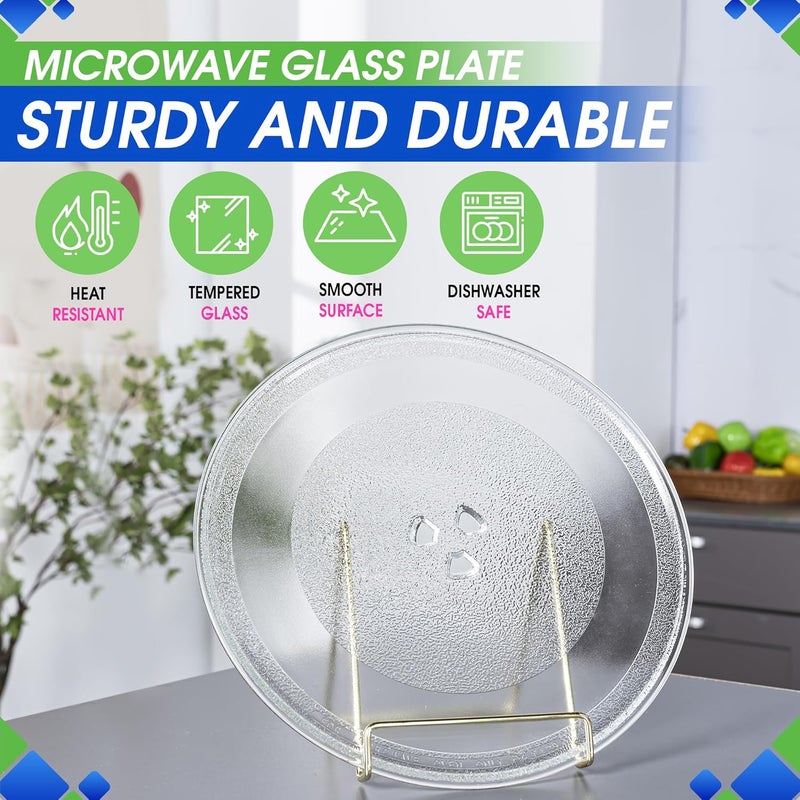 Bagean Small Microwave Plate Replacement 9.6 Inch Fits Microwave Glass Turntable From Many Brands - Perfect Fit Oven Microwave Plates Cooking Tray Replaces the Microwave Turntable Plate Round Dish 9 5/8” - Image 2